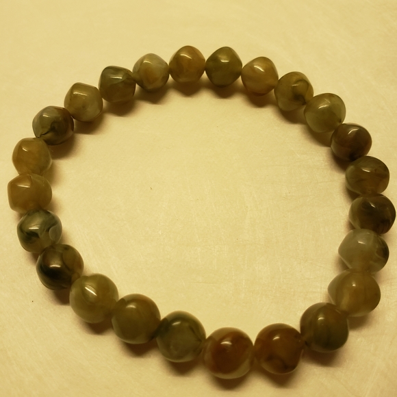 Aqua Green Handcrafted Beaded Bracelet Fits Most! - Picture 3 of 4